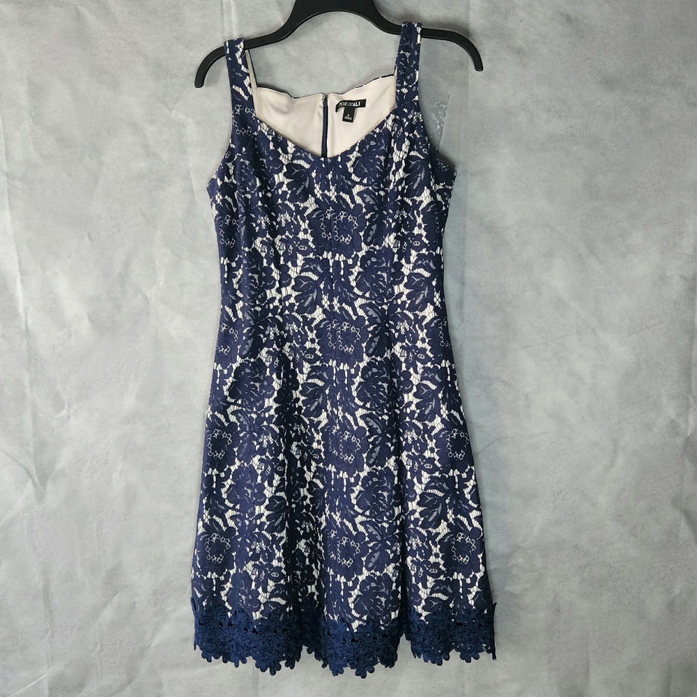 Roz & Ali Fit And Flare Lace Dress Features A Flattering Silhouette